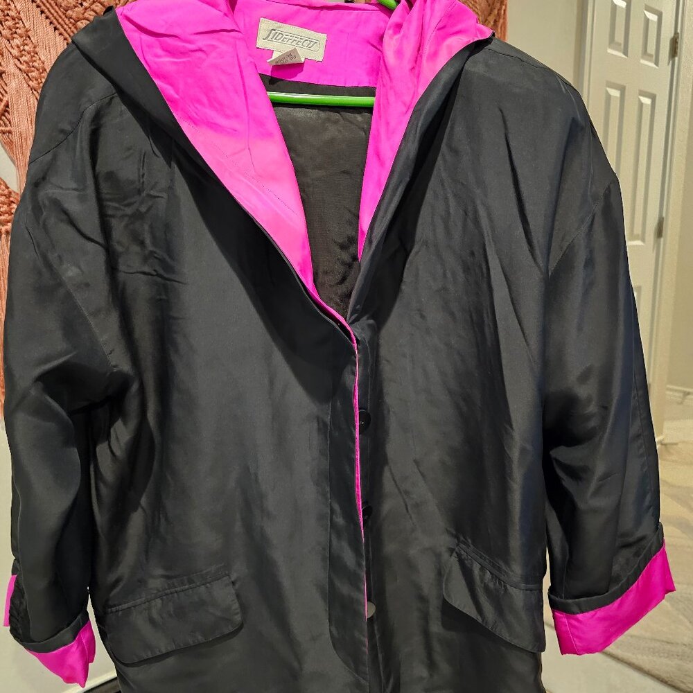 Vintage Side Effects Silk Black and Pink Jacket